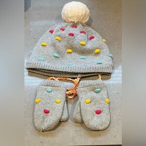 Baby gap Colorful Knit Hat and Mittens Set for Kids 12-18m